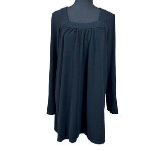 Lane Bryant Black Plus Size Square Neck Rayon Tunic Sweater Size 14/16